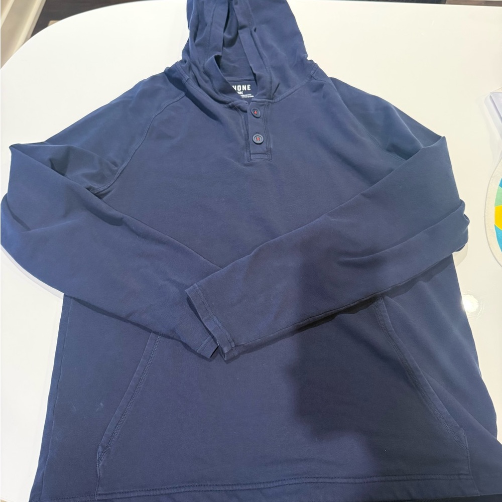 RHONE Navy Hooded Henley Long-Sleeve Shirt
